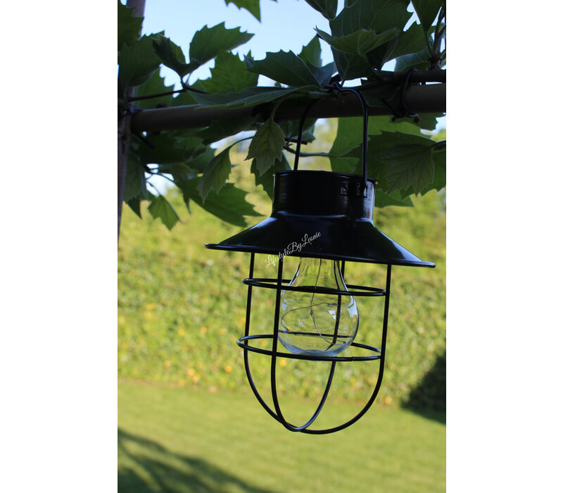 LED solar hanglamp Daryl zwart 24 cm