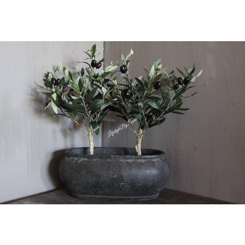Stenen ovale pot Romy 37 x 20 x 15 cm 