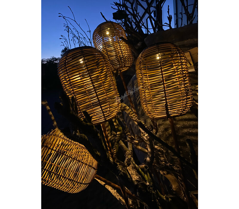 Solar LED lamp tuinsteker Magie bruin 85 cm