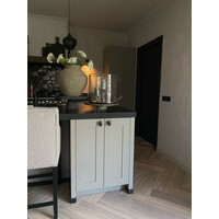 Luksa houten plateau op voet Antique grey 40 x 15 cm