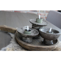 Solar LED waxinelichtjes Olive - 3 stuks