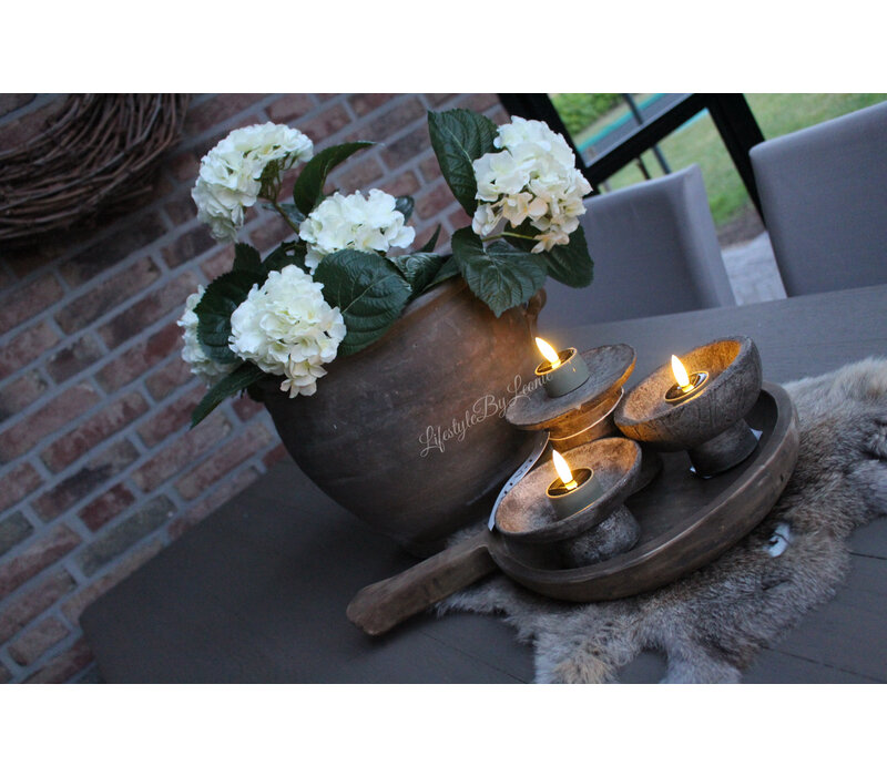 Solar LED waxinelichtjes Olive - 3 stuks