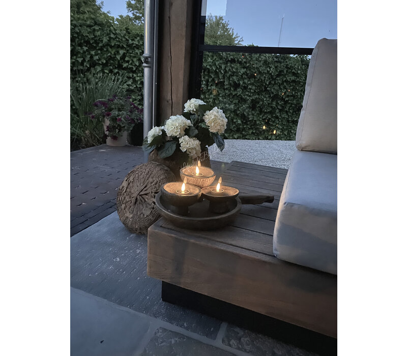 Solar LED waxinelichtjes Olive - 3 stuks