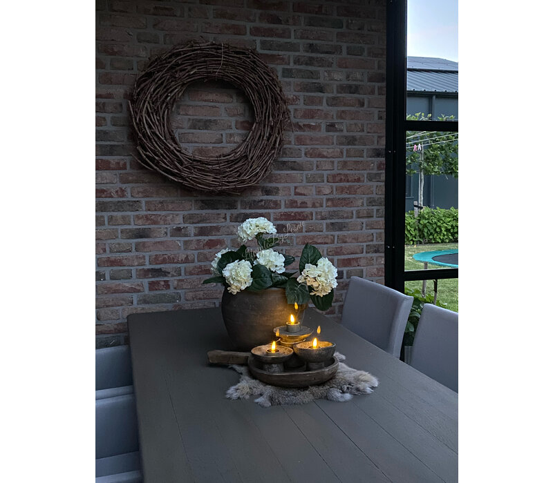 Solar LED waxinelichtjes Olive - 3 stuks