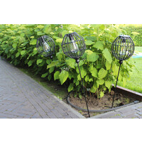 Solar LED lamp prikker Bol zwart 80 cm