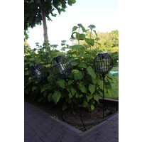 Solar LED lamp prikker Bol zwart 80 cm