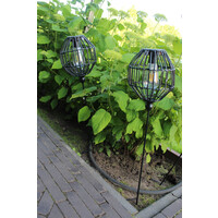 Solar LED lamp prikker Bol zwart 80 cm
