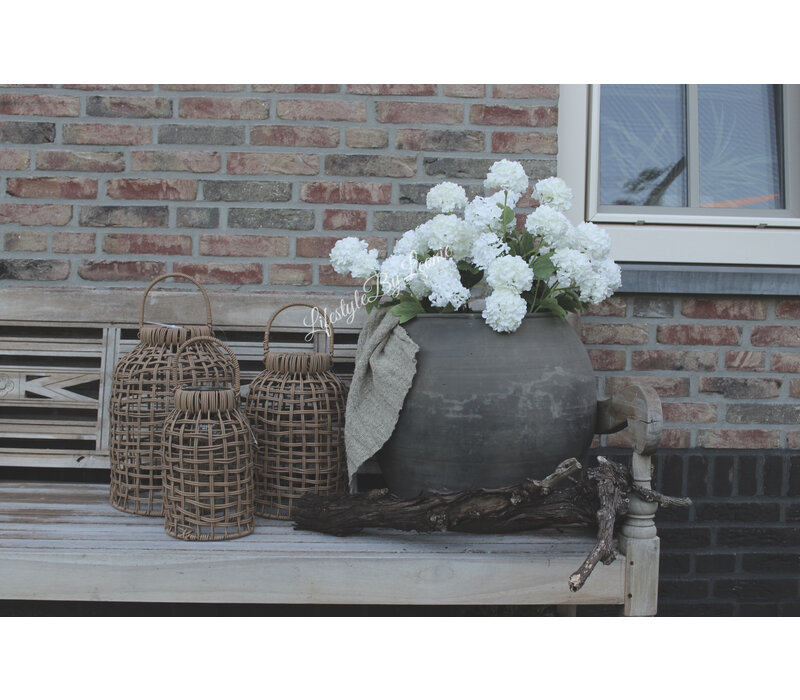 Zijden Hortensia Annabelle tak white 60 cm
