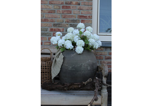 Zijden Hortensia Annabelle tak white 60 cm
