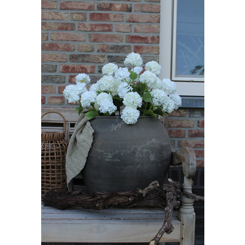 Zijden Hortensia Annabelle tak white 60 cm 