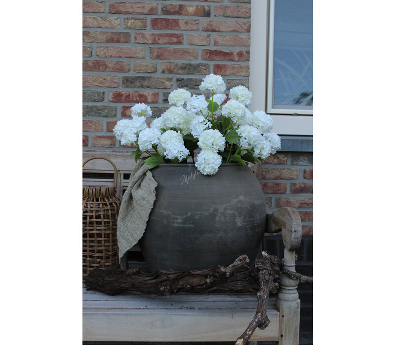 Zijden Hortensia Annabelle tak white 60 cm