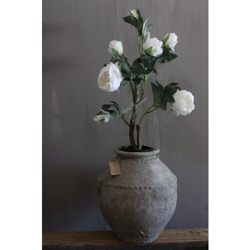 Namaak pioenrozen in pot Wit 68 cm 