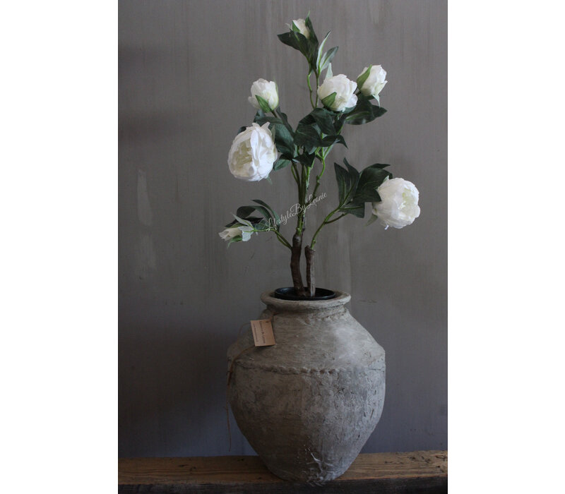 Namaak pioenrozen in pot Wit 68 cm