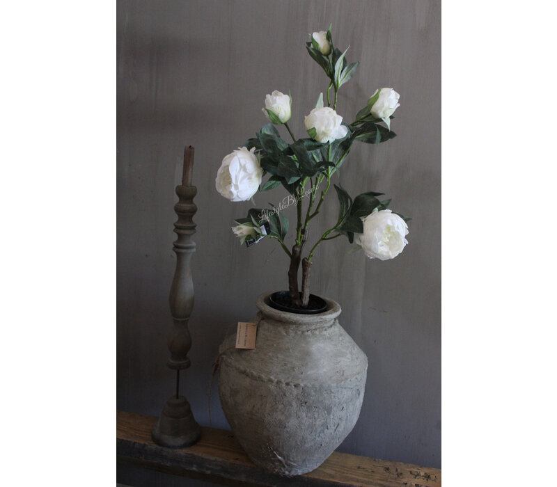 Namaak pioenrozen in pot Wit 68 cm