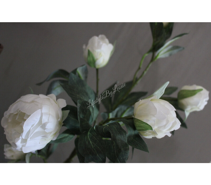 Namaak pioenrozen in pot Wit 68 cm