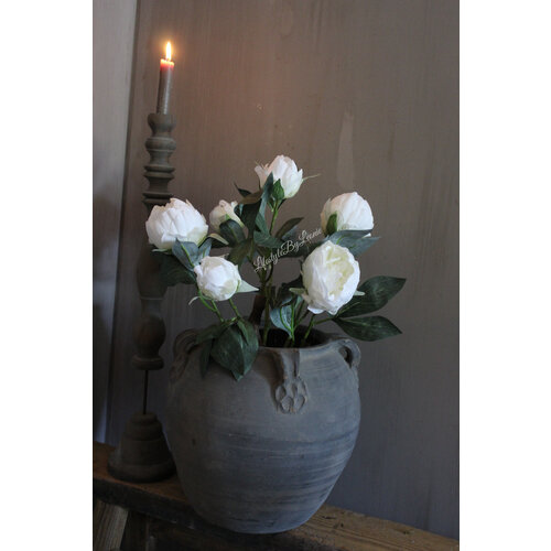 Namaak pioenrozen in pot Wit 44 cm 
