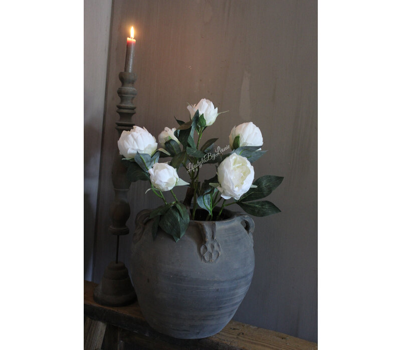 Namaak pioenrozen in pot Wit 44 cm