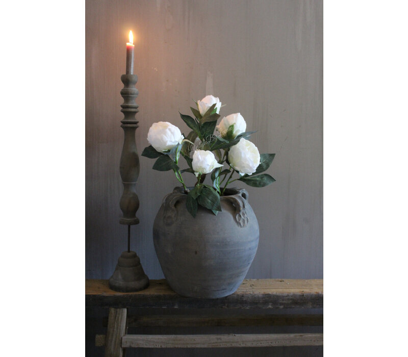 Namaak pioenrozen in pot Wit 44 cm