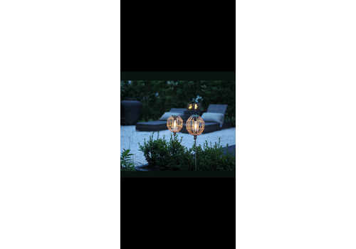 Solar LED lamp prikker Bol naturel 80 cm