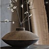 LUKSA LUKSA houten ronde lage vaas 35 x 18 cm