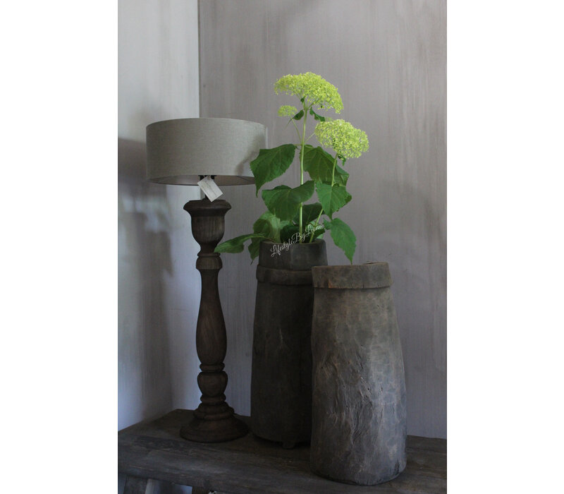 Aura Peeperkorn grote unieke houten vijzel pot