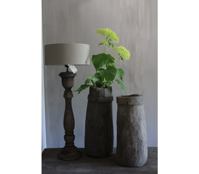 Aura Peeperkorn grote unieke houten vijzel pot