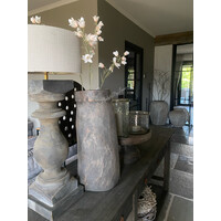 Aura Peeperkorn grote unieke houten vijzel pot