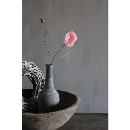 Zijden poppy Klaproos tak light pink 70 cm 