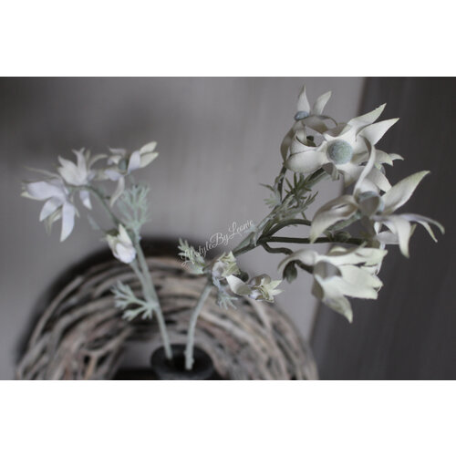 Zijden Flannel flower tak white 81 cm 