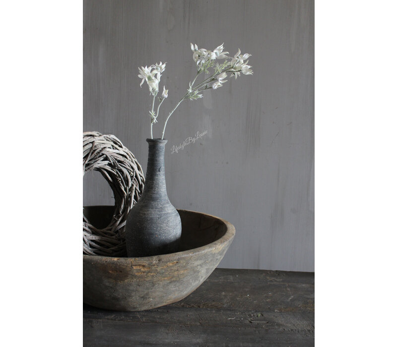 Zijden flannel flower tak White 81cm