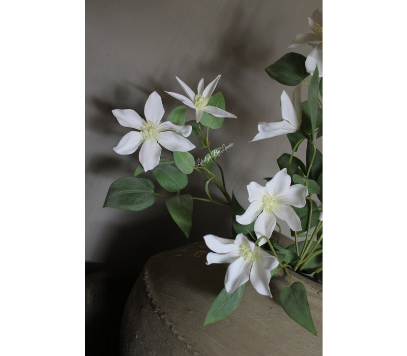 Zijden clematis tak White 86cm