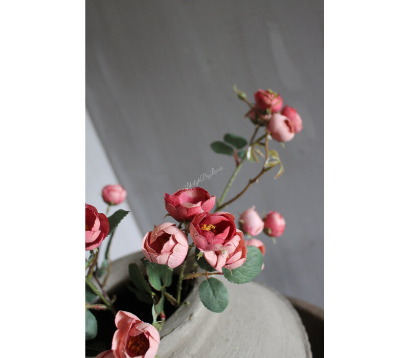 Zijden mini roos Old pink 65cm