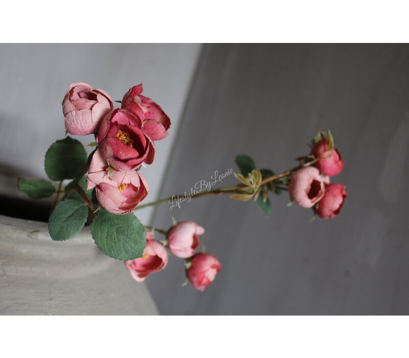 Zijden mini roos Old pink 65cm