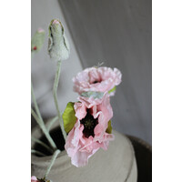 Zijden papaver / klaproos light pink 76cm