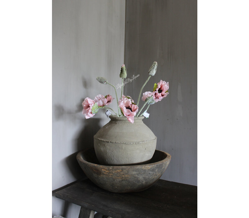 Zijden papaver / klaproos light pink 76cm