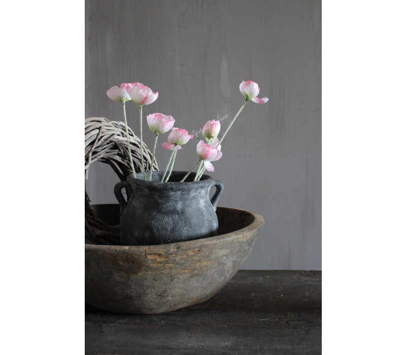 Zijden mini tak Papaver / Klaproos light pink 50 cm