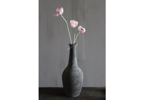 Zijden mini tak Papaver / Klaproos light pink 50 cm