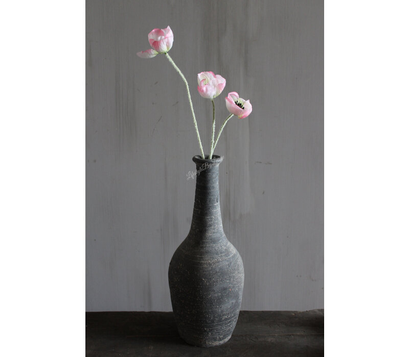 Zijden mini tak Papaver / Klaproos light pink 50 cm
