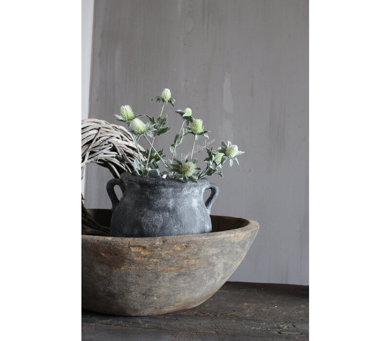 Zijden Distel white / green 40cm