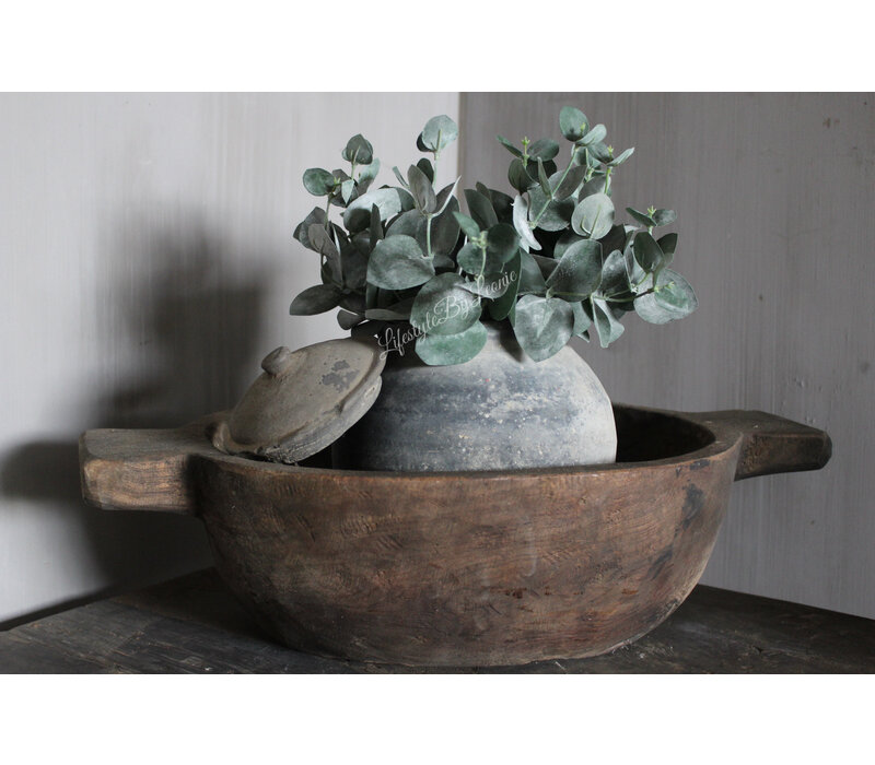 Zijden bosje Eucalyptus grey/green 28 cm