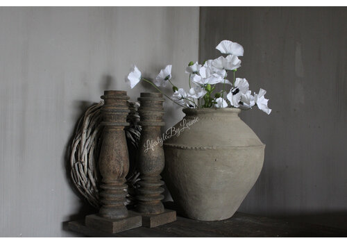 Zijden poppy Klaproos tak white 70 cm