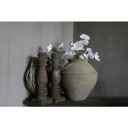 Zijden poppy Klaproos tak white 70 cm 