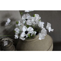 Zijden poppy Klaproos tak white 70 cm