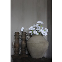 Zijden poppy Klaproos tak white 70 cm