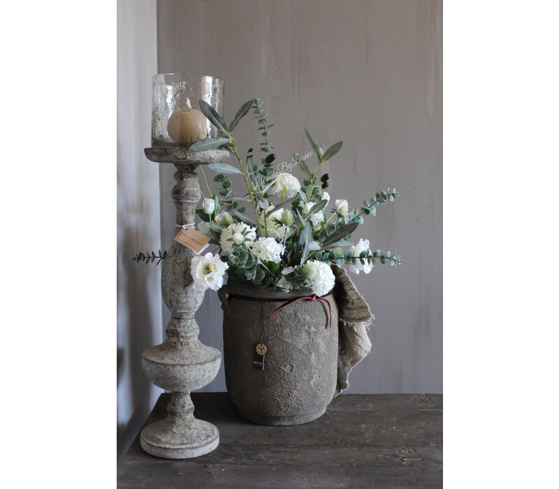 Zijden Lisianthus tak white 70 cm