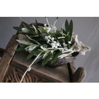 Namaak toefje olijf / gipskruid in shabby doek