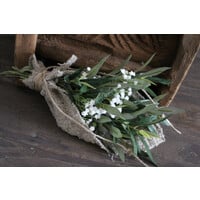 Namaak toefje olijf / gipskruid in shabby doek