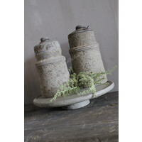 Stenen plateau op voet Organic grey 34 x 6 cm
