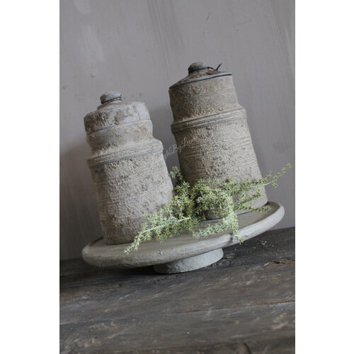 Stenen plateau op voet Organic grey 34 x 6 cm  Stenen plateau op voet Organic grey 34 x 6 cm