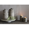 Stenen plateau op voet Organic grey 34 x 6 cm